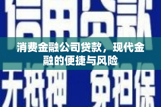信宜消费金融公司贷款，现代金融的便捷与风险