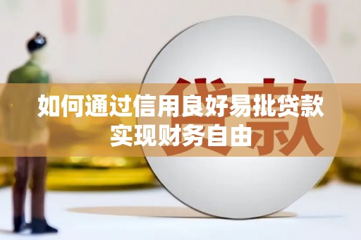 信宜如何通过信用良好易批贷款实现财务自由