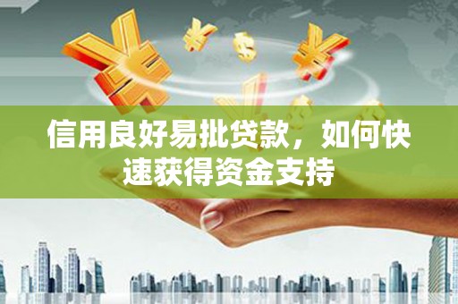 信宜信用良好易批贷款，如何快速获得资金支持