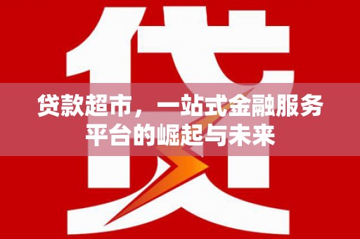 信宜贷款超市，一站式金融服务平台的崛起与未来